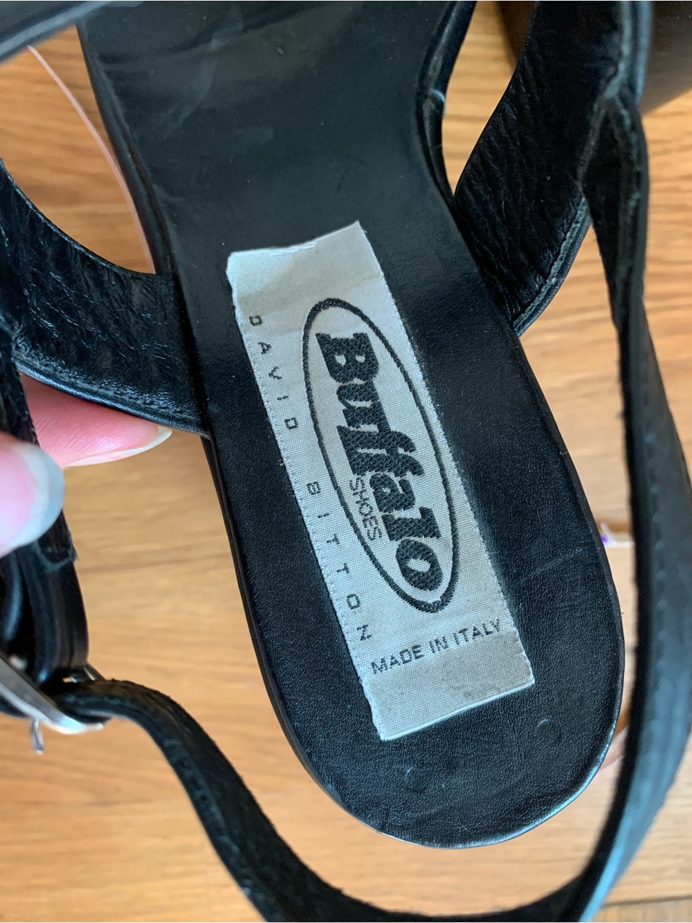 Y2K Buffalo David Bitton Black Platform Wedge Sandals 🖤 - Women's size 7.5/8 - Picture 7 of 9